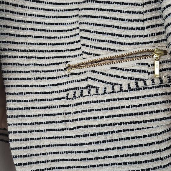 Loft Womens White Black Striped Long Sleeve Open Front Cardigan Sweater‎ Size 6P - Picture 3 of 9